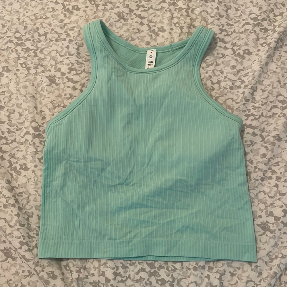 lululemon ebb to street racerback cropped tank size 4